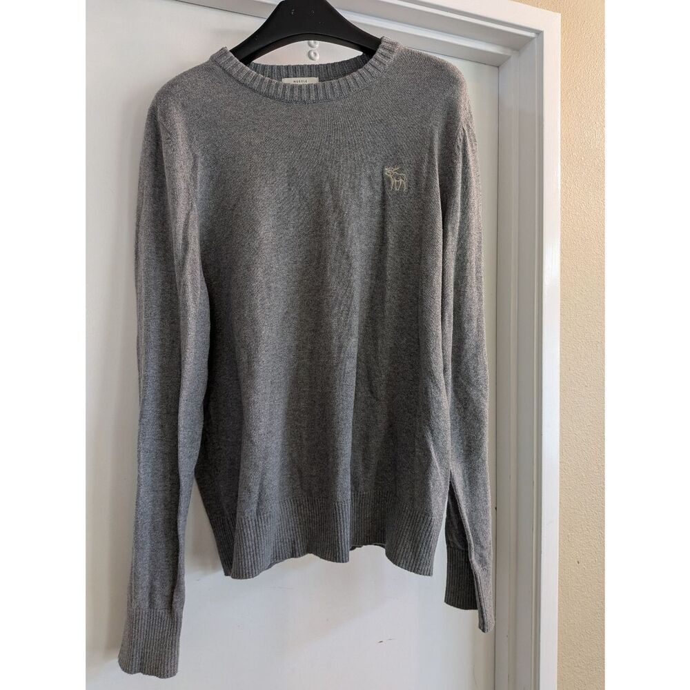 Abercrombie & Fitch Gray Crewneck Sweater XXL Neutral Classic 100% Cotton
